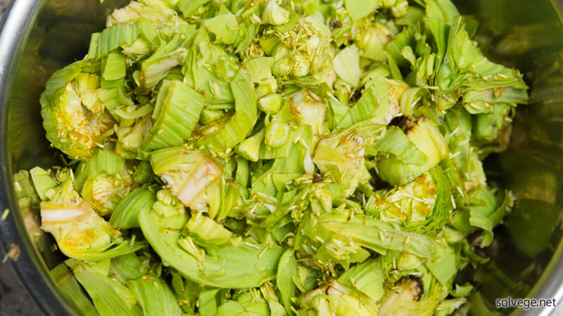 フキノトウを粗みじんにしたイメージ