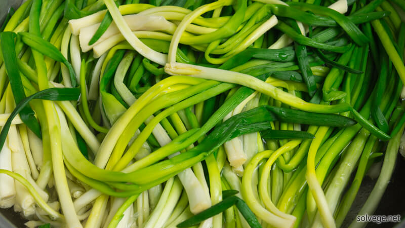 アサツキをゆでているイメージ